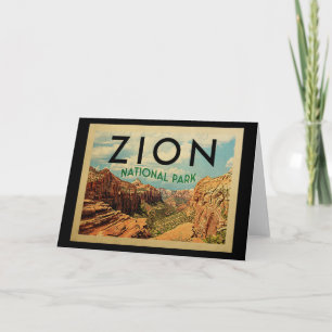 Zion National Park Vintage Travel Kaart