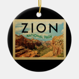 Zion National Park Vintage Travel Keramisch Ornament