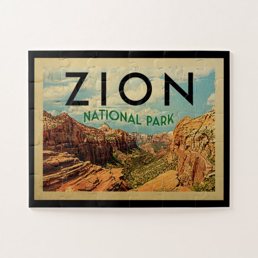 Zion National Park Vintage Travel Legpuzzel (Horizontaal)