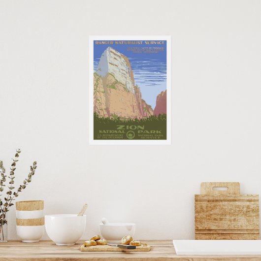 Zion National Park Vintage Travel Poster (Keuken)