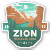 Zion National Park Vinyl Sticker (Voorkant)