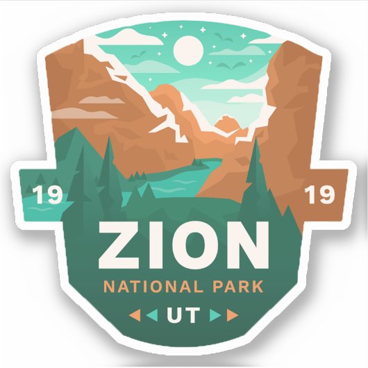 Zion National Park Vinyl Sticker (Voorkant)