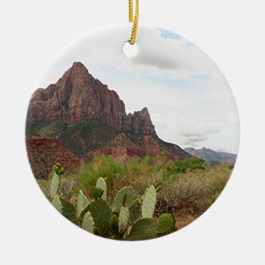 Zion National Park, Watchman, Utah, Verenigde Stat Keramisch Ornament (Voorkant)