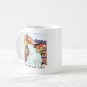 Zion National Park Waterverf Art Koffiemok (Voorkant links)