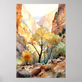Zion National Park Waterverf Poster (Voorkant)