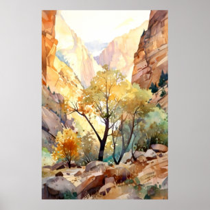 Zion National Park Waterverf Poster