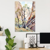 Zion National Park Waterverf Poster (Thuiskantoor)