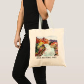 Zion National Park Waterverf Schilderen kleurrijk Tote Bag (Voorkant (product))