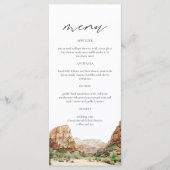 ZION National Park Waterverf Wedding Menu Cards (Voorkant)