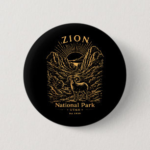 Zion National Park Wilderness Wandelen Kamperen Ronde Button 5,7 Cm