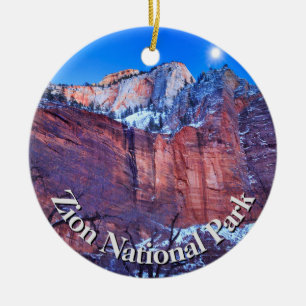 Zion National Park Winter Snow Keramisch Ornament