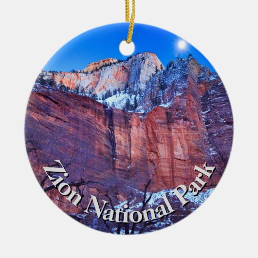 Zion National Park Winter Snow Keramisch Ornament (Voorkant)