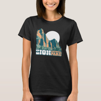 Zion National Park WPA-poster stijl grafiek Utah T-shirt