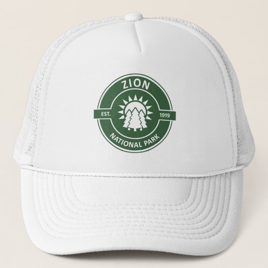 Zion National Park Zon Bomen Trucker Pet (Voorkant)