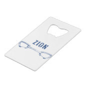 Zion Rock climing Quickdraw Creditkaart Flessenopener (Voorkant Gekanteld)