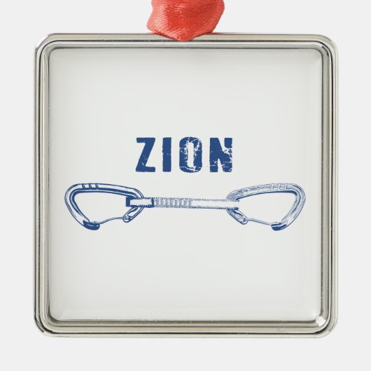 Zion Rock climing Quickdraw Metalen Ornament (Voorkant)
