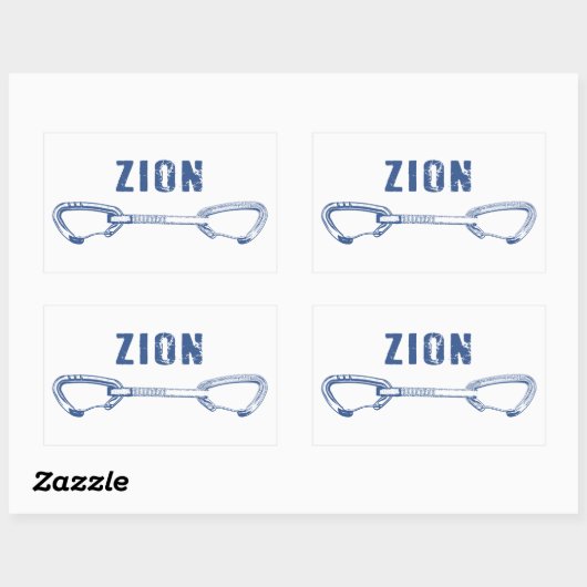 Zion Rock climing Quickdraw Rechthoekige Sticker (Vel)