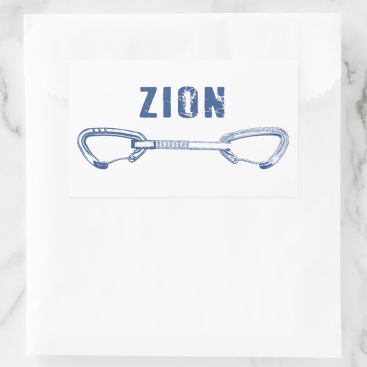 Zion Rock climing Quickdraw Rechthoekige Sticker (Tas)