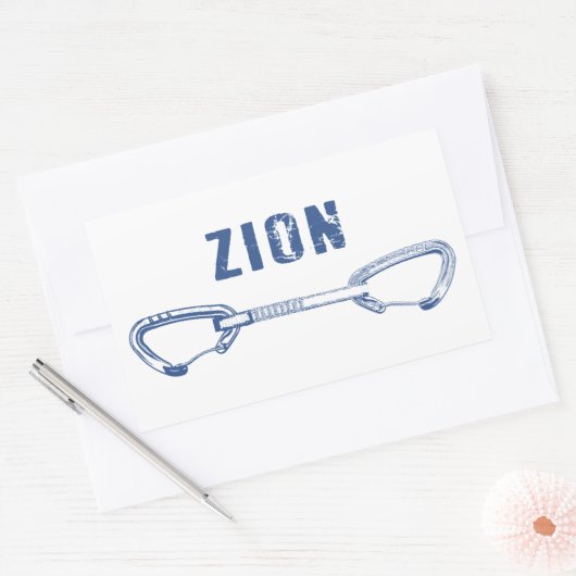 Zion Rock climing Quickdraw Rechthoekige Sticker (Envelop)