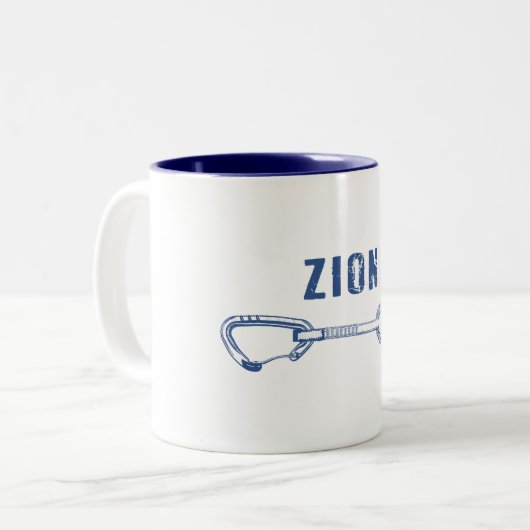 Zion Rock climing Quickdraw Tweekleurige Koffiemok (Voorkant links)