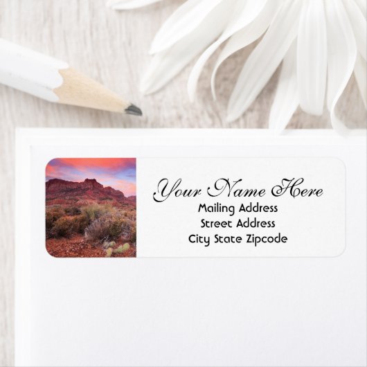 Zion Sunset Return-adres Etiket (Insitu)
