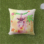 Zion the Monkey Wall Clock Buitenkussen (Gras)