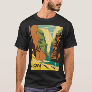 Zion The Narrows Nationaal Park Toerist Vintage Po T-shirt
