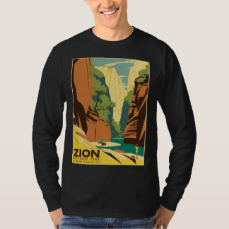 Zion The Narrows National Park Tourist Vintage Pos T-shirt