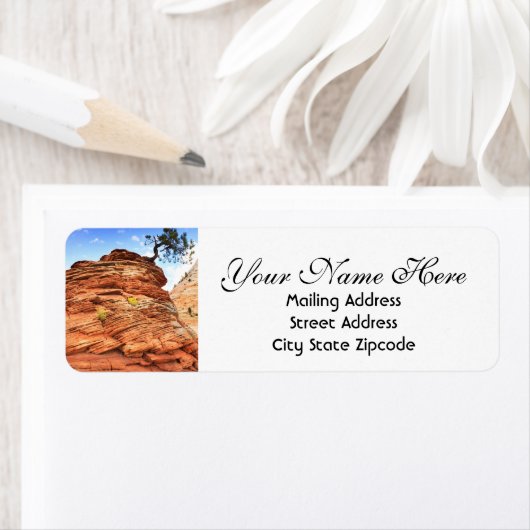 Zion Tree Return-adres Etiket (Insitu)