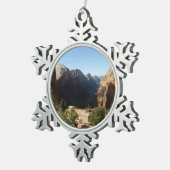 Zion uit Angels Landing Trail Zion National Park Tin Sneeuwvlok Ornament (Rechts)