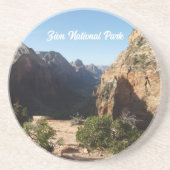 Zion uit Angels Landing Trail Zion National Park Zandsteen Onderzetter (Voorkant)