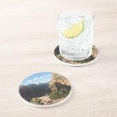 Zion uit Angels Landing Trail Zion National Park Zandsteen Onderzetter (Zijkant)