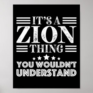 Zion voornaam persoonlijke verjaardag Vaderdag man Poster