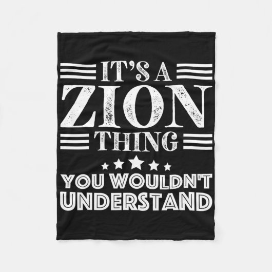 Zion Voornaam Persoonlijke Verjaardag Vaders Dag M Fleece Deken (Voorkant)