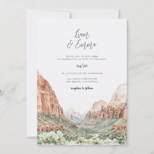 Zion Wedding Invitation Kaart (Voorkant)