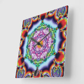 Zionesque Kaleidoscoop Vierkante Klok (Hoek)