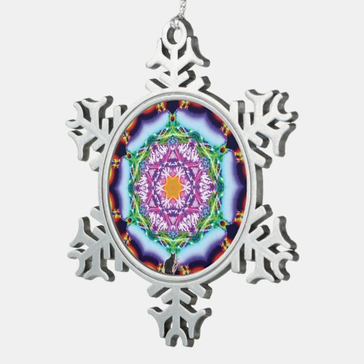 Zionesque Kaleidoscope Snowflake Ornament (Rechts)