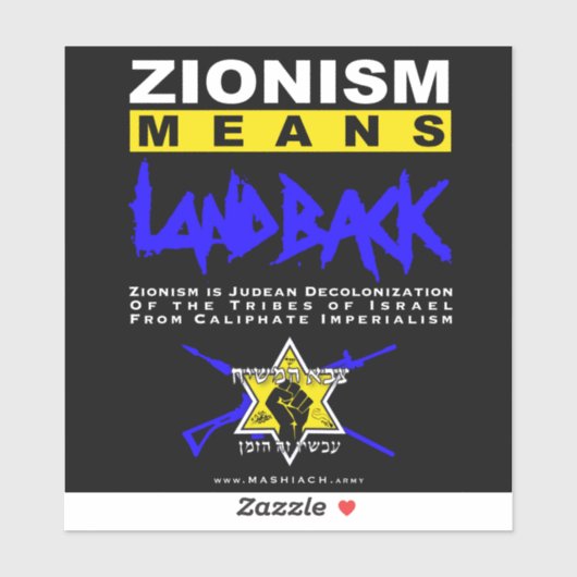ZIONISME BETEKENT LANDBACK! STICKER (Vel)