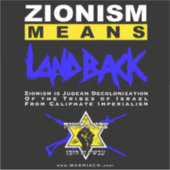 Zionisme betekent LANDBACK! Sticker (Voorkant)