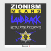 Zionisme betekent LANDBACK! Sticker (Vel)