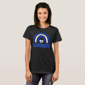 Zionist, Blauw en Wit Boho Regenboog, Stand met I T-shirt (Voorkant volledig)