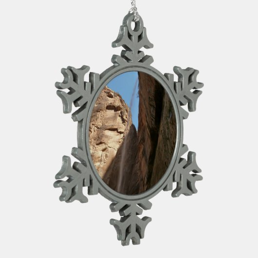 Zion's weeping Rock in Zion National Park Tin Sneeuwvlok Ornament (Links)