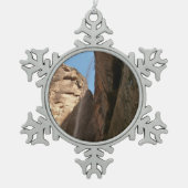 Zion's weeping Rock in Zion National Park Tin Sneeuwvlok Ornament (Voorkant)