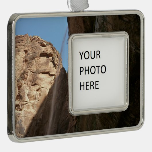 Zion's weeping Rock in Zion National Park Verzilverd Omlijst Ornament (Rechts)