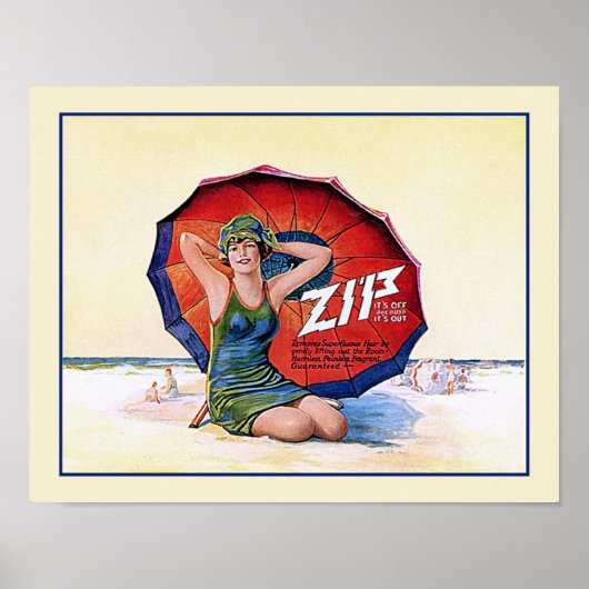 Zip Hair Remover Funny  1924 ad Poster (Voorkant)