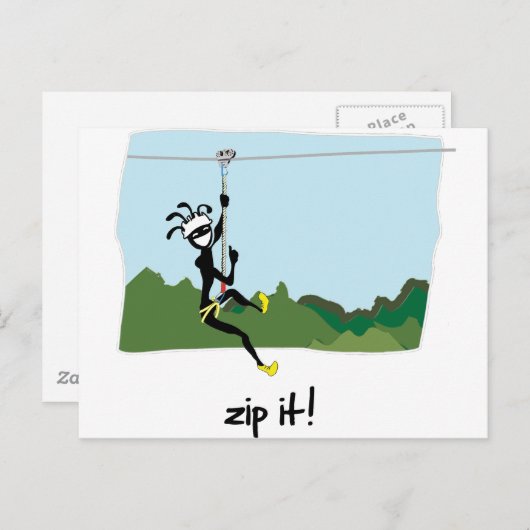 "Zip het!" Briefkaart (Voorkant / Achterkant)