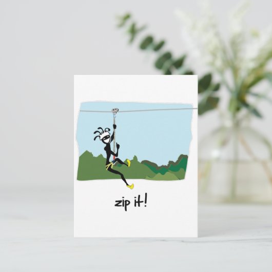 Zip het! briefkaart (Staand voorkant)