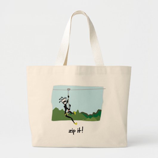 "Zip het!" Grote Tote Bag (Voorkant)