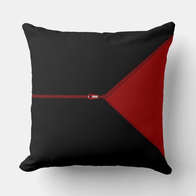 Zip het omhoog Faux Zipper Sierkussen (Voorkant)