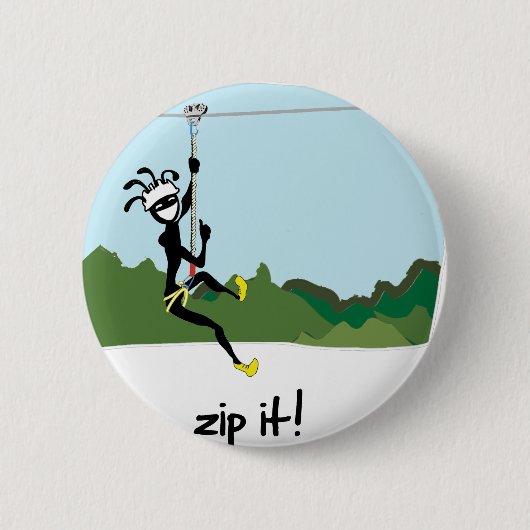 "Zip het!" Ronde Button 5,7 Cm (Voorkant)